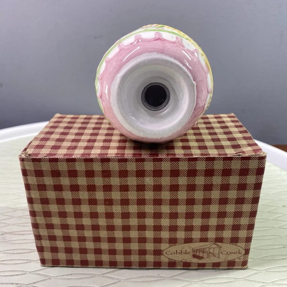 Cobble Creek Easter Egg‎ Salt Or Pepper Shaker pink purple yellow w/box-only 1
